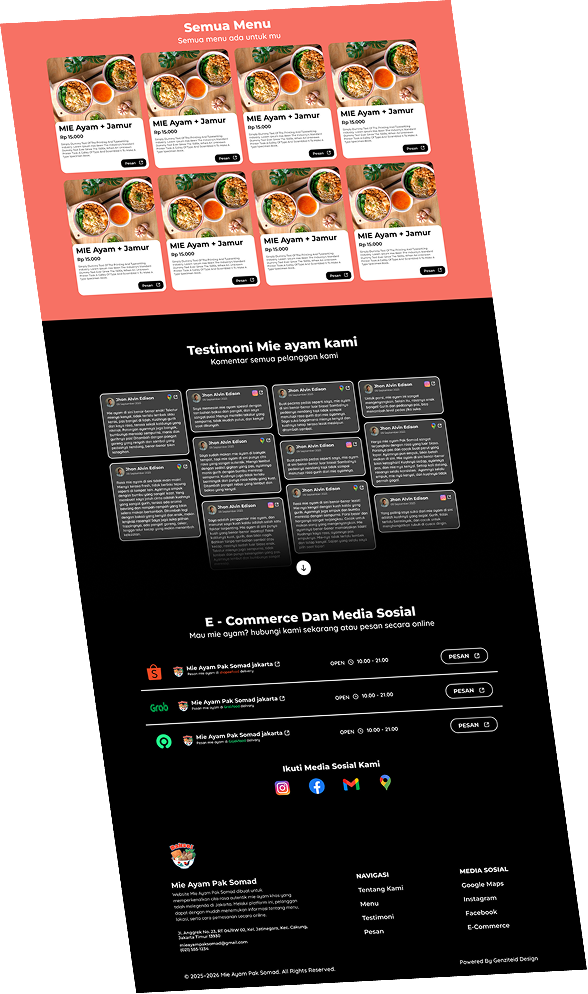 Contoh template website UMKM